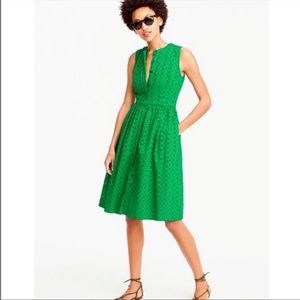 J.Crew Eyelet Shirtdress in Emerald Green Size 10